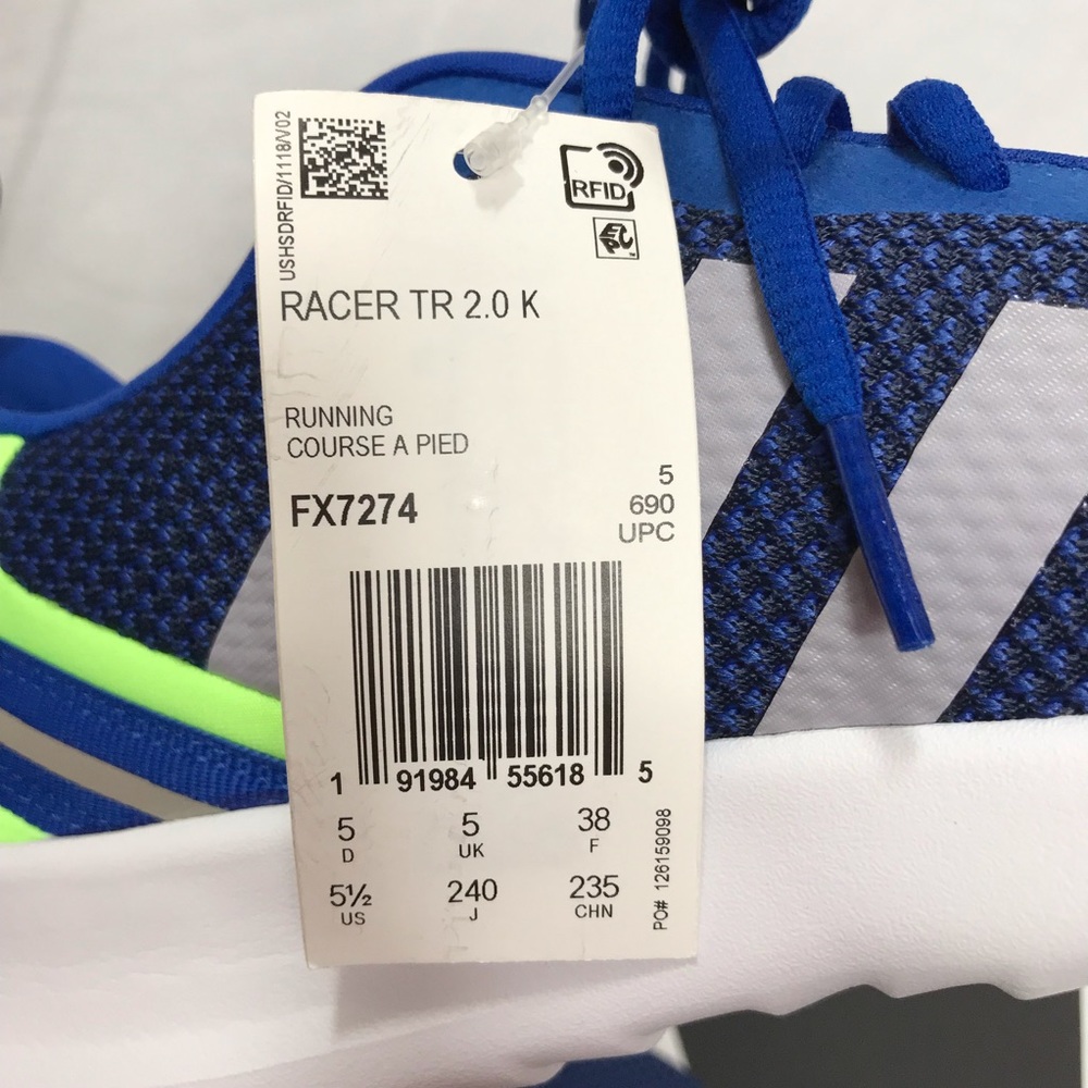 Adidas Sneakers Racer TR 2.0 Kids Size 5.5 New - Picture 9 of 9